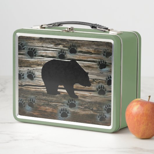 Black Bear Paws Rustic Wood (In situ)