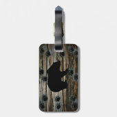 Black Bear Paws Rustic Wood Bagagelabel (Achterkant verticaal)
