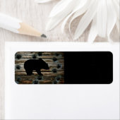 Black Bear Paws Rustic Wood Etiket (Insitu)