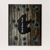 Black Bear Paws Rustic Wood Legpuzzel (Verticaal)