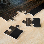 Black Bear Paws Rustic Wood Legpuzzel (Zijkant)