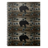 Black Bear Paws Rustic Wood Notitieboek (Voorkant)