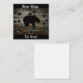 Black Bear Paws Rustic Wood Notitiekaartje (Voorkant / Achterkant)