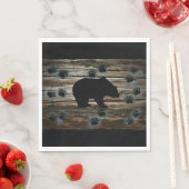 Black Bear Paws Rustic Wood Servet (Insitu)