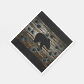 Black Bear Paws Rustic Wood Servet (Hoek)
