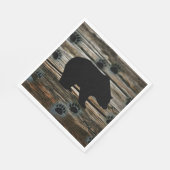 Black Bear Paws Rustic Wood Servet (Hoek)