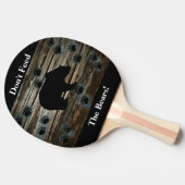 Black Bear Paws Rustic Wood Tafeltennisbatje (Zijkant)