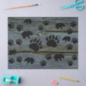 Black Bear Paws Rustic Wood Tissuepapier (Craft)