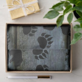 Black Bear Paws Rustic Wood Tissuepapier (Geschenk)