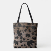 Black Bear Paws Tote Bag (Achterkant)