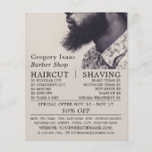 Black Beard Model, Mannen Barbres Adverteren Flyer (Voorkant)