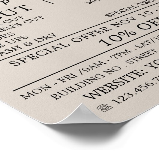 Black Beard Model, Mannen Barbres Adverteren Poster (Hoek)