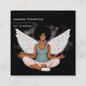 Black Beauty Angel Vierkante Visitekaartje (Voorkant)