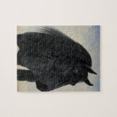 Black Beauty - Black Friesian Horse Portret Legpuzzel (Horizontaal)