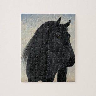 Black Beauty - Black Friesian Horse Portret Legpuzzel