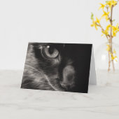 Black Beauty Cat Wenskaart Kaart (Gele Bloem)