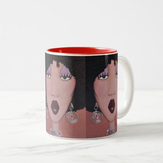 "Black Beauty Diva" Tweekleurige Koffiemok (Voorkant rechts)