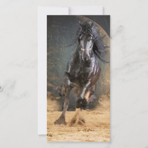 Black Beauty Friese Paard - Wenskaart Bedankkaart