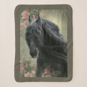 Black Beauty Friesian Horse - Blanket Sherpa Deken