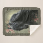Black Beauty Friesian Horse - Blanket Sherpa Deken (Voorkant (horizontaal))