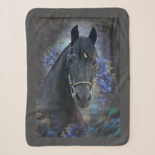 Black Beauty Friesian Horse - Blanket Sherpa Deken