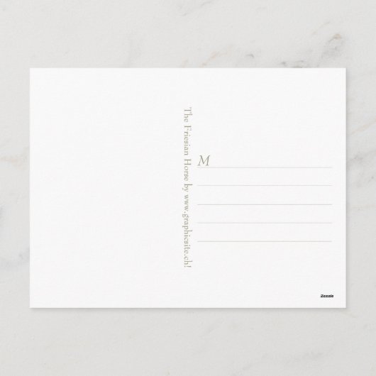 Black Beauty Friesian Horse Fantasy - Briefkaart (Achterkant)