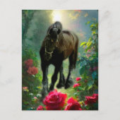 Black Beauty Friesian Horse Fantasy - Briefkaart (Voorkant)