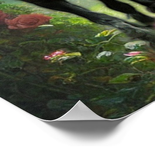 Black Beauty Friesian Horse Fantasy - Poster (Hoek)