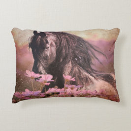 Black Beauty Friesian Horse - Pillow Accent Kussen