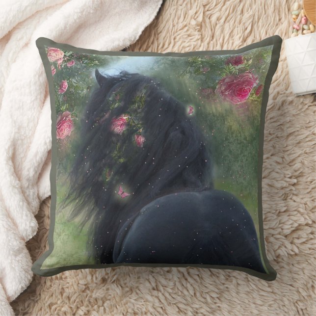 Black Beauty Friesian Horse - Pillow Kussen (Deken)