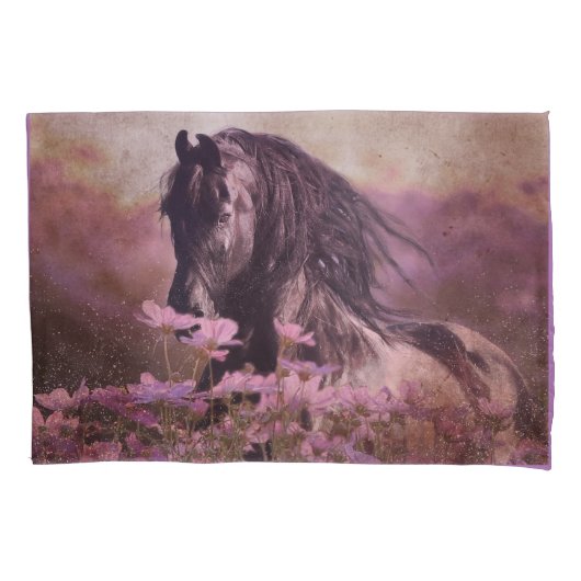 Black Beauty Friesian Horse - Pillowcase Kussensloop (Voorkant)