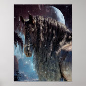 Black Beauty Friesian Horse - Poster (Voorkant)