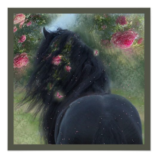 Black Beauty Friesian Horse - Poster (Voorkant)