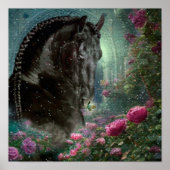 Black Beauty Friesian Horse - Poster (Voorkant)