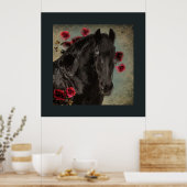 Black Beauty Friesian Horse - Poster (Keuken)