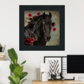 Black Beauty Friesian Horse - Poster (Thuiskantoor)