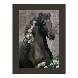 Black Beauty Friesian Horse - Poster
