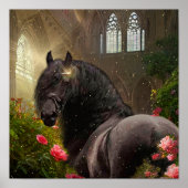 Black Beauty Friesian Horse - Poster (Voorkant)