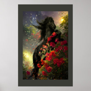 Black Beauty Friesian Horse - Poster