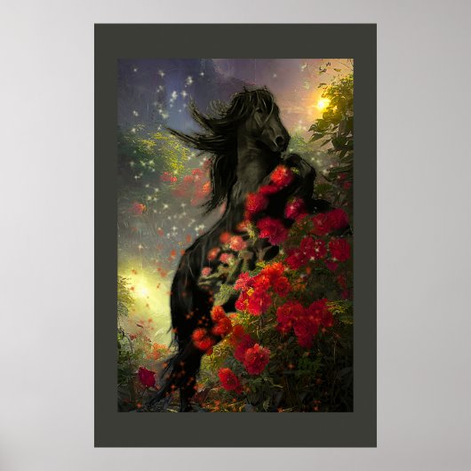 Black Beauty Friesian Horse - Poster (Voorkant)