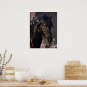 Black Beauty Friesian Horse - Poster (Keuken)