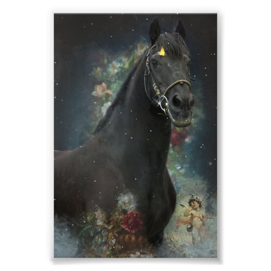 Black Beauty Friesian Horse - Poster (Voorkant)