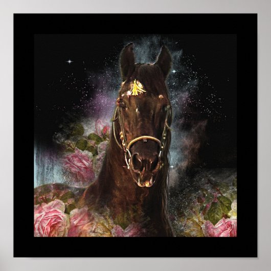 Black Beauty Friesian Horse - Poster (Voorkant)