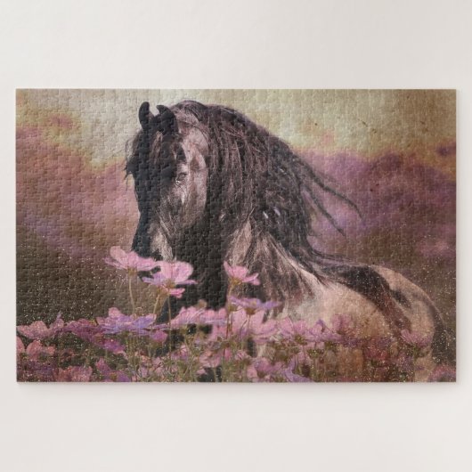 Black Beauty Friesian Horse - Puzzle Legpuzzel (Horizontaal)