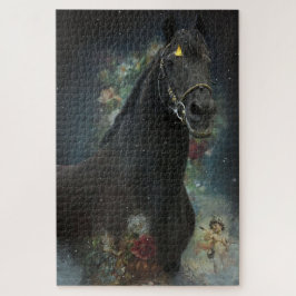 Black Beauty Friesian Horse - Puzzle Legpuzzel