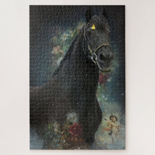 Black Beauty Friesian Horse - Puzzle Legpuzzel (Verticaal)
