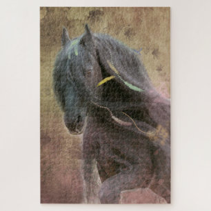 Black Beauty Friesian Horse - Puzzle Legpuzzel