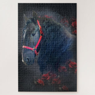 Black Beauty Friesian Horse - Puzzle Legpuzzel