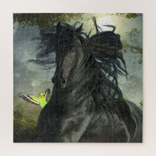 Black Beauty Friesian Horse - Puzzle Legpuzzel