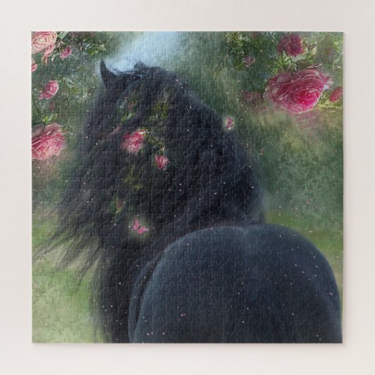 Black Beauty Friesian Horse - Puzzle Legpuzzel (Verticaal)